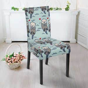 Lovely Sea Otter Pattern Dining Chair Slipcover