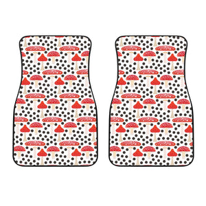 Red Mushroom Dot Pattern Front Car Mats