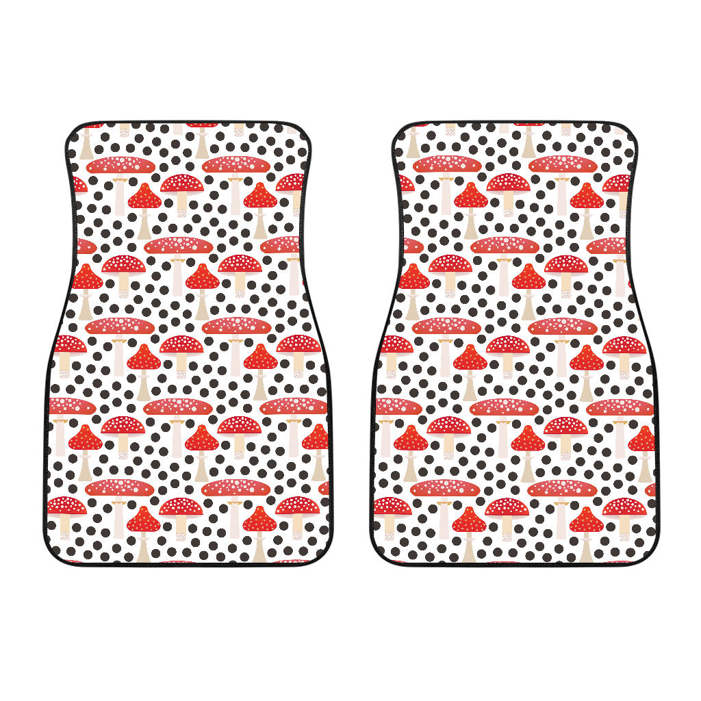 Red Mushroom Dot Pattern Front Car Mats