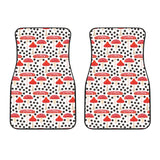 Red Mushroom Dot Pattern Front Car Mats