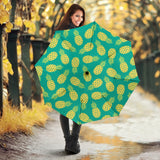 Pineapples Pattern Green Background Umbrella