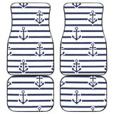 Anchor Rope Nautical  Pattern Front And Back Car Mats