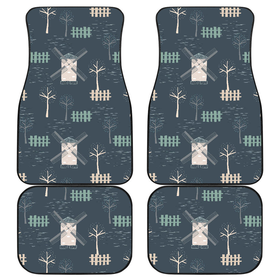 Windmill Tree Pattern Front And Back Car Mats