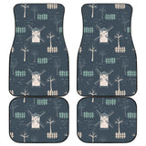 Windmill Tree Pattern Front And Back Car Mats