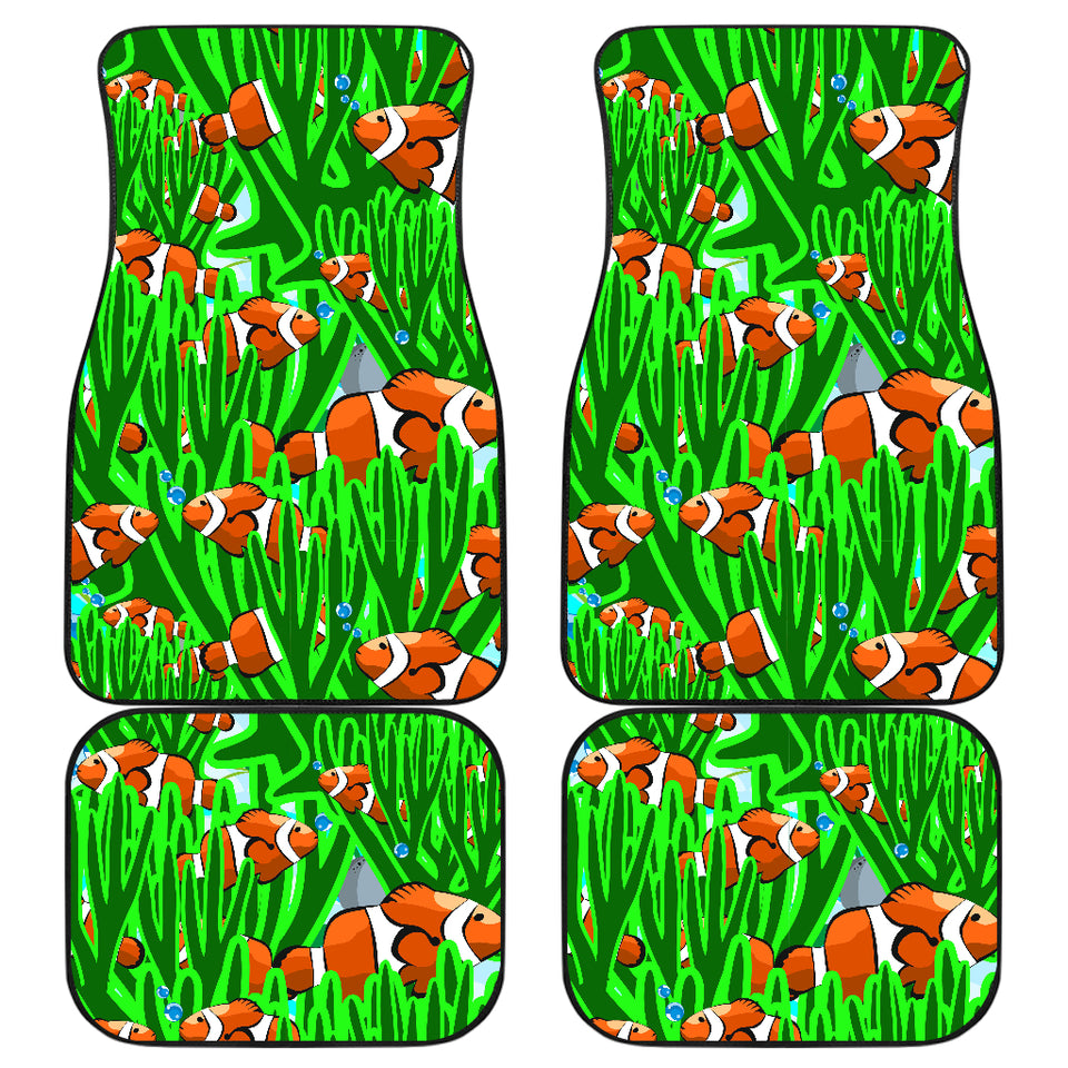 Clown Fish Pattern Print Design 01 Front and Back Car Mats