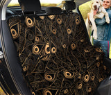 Gold Peacock Feather Pattern Dog Car Seat Covers
