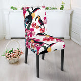 Toucan Flower Design Pattern Dining Chair Slipcover