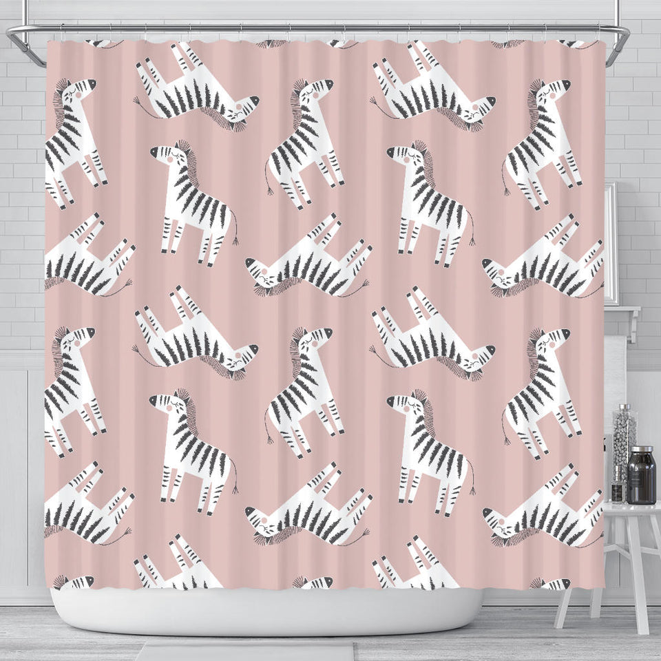Cute Zebra Pattern Shower Curtain Fulfilled In US