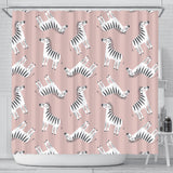 Cute Zebra Pattern Shower Curtain Fulfilled In US
