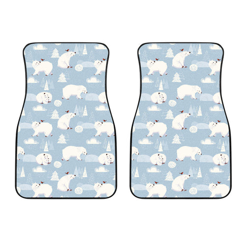 Cute Polar Bears Christmas Decoration Pattern Front Car Mats