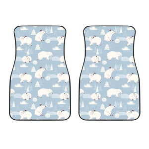 Cute Polar Bears Christmas Decoration Pattern Front Car Mats