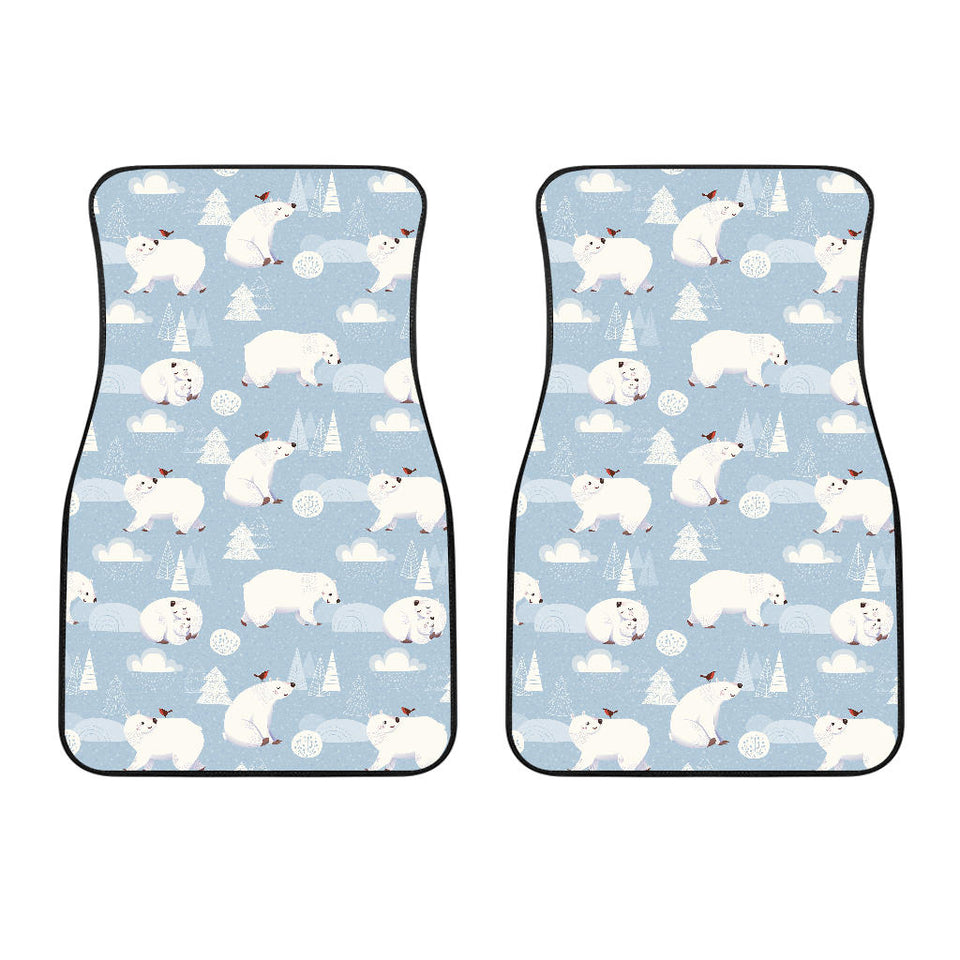 Cute Polar Bears Christmas Decoration Pattern Front Car Mats