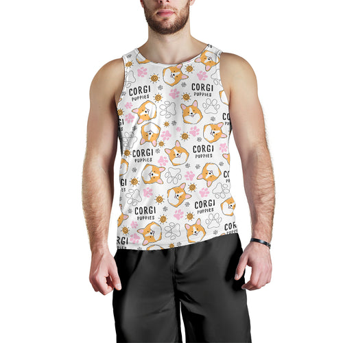 Corgi Dog Pattern Men Tank Top