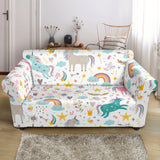 Colorful Unicorn Pattern Loveseat Couch Slipcover