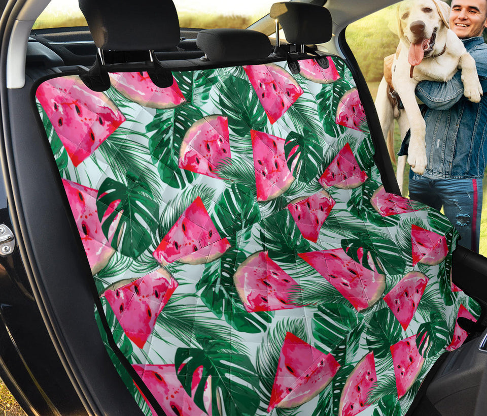 Watermelons Tropical Palm Leaves Pattern Dog Car Seat Covers