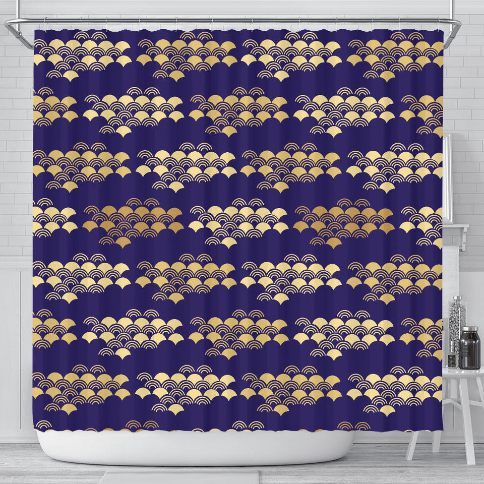 Beautiful Japanese Fan Pattern Shower Curtain Fulfilled In US