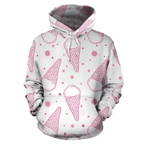 Hand Drawn Ice Cream Pattern Men Women Pullover Hoodie