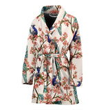 Peacock Tropical Flower Pattern Women'S Bathrobe