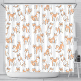 Shiba Inu Dog Pattern Shower Curtain Fulfilled In US