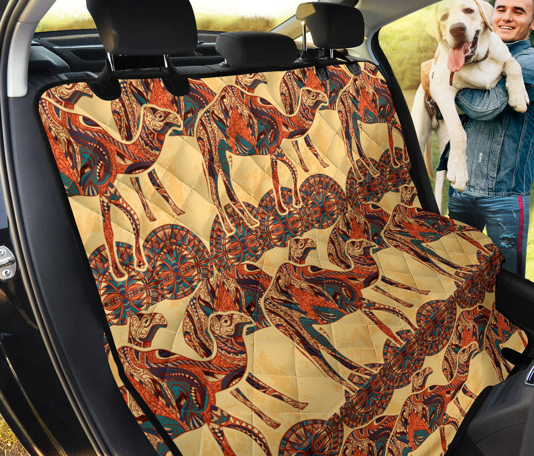 Camel Polynesian Tribal Design Pattern Dog Car Seat Covers