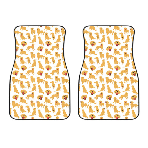 Golden Retriever Pattern Print Design 05 Front Car Mats