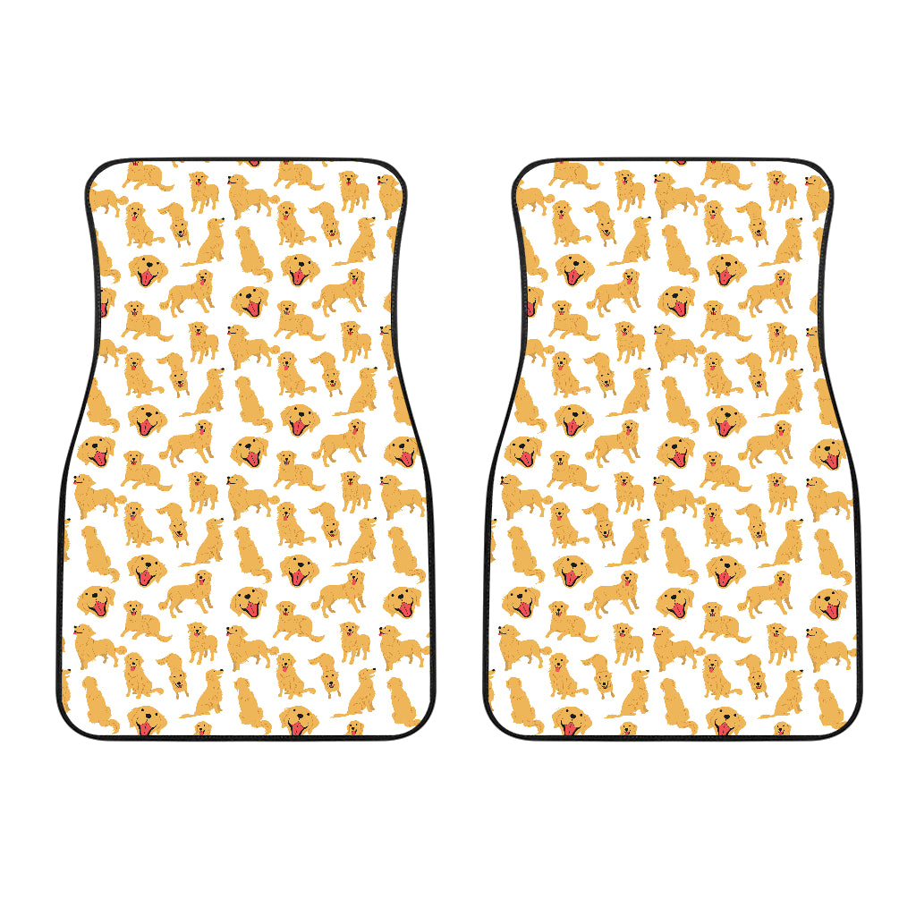 Golden Retriever Pattern Print Design 05 Front Car Mats
