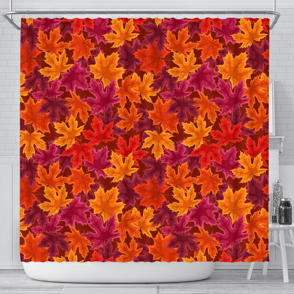 Autumn Maple Leaf Pattern Shower Curtain Fulfilled In US