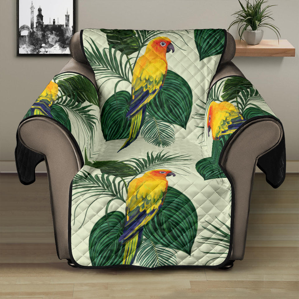 Beautiful parrot palm leaves pattern Recliner Cover Protector