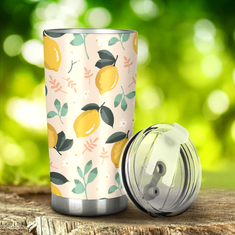 Lemon Flower Leave Pattern Tumbler