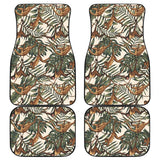 Monkey Tropical Leaves Background Front And Back Car Mats