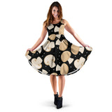 Champignon Mushroom Pattern Sleeveless Midi Dress