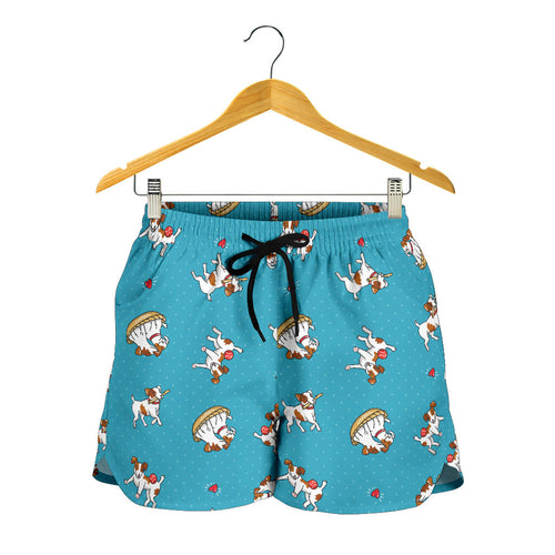 Jack Russel Pattern Print Design 03 Women Shorts