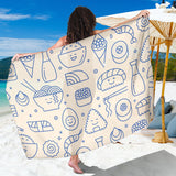Cute Sushi Icon Pattern Sarong