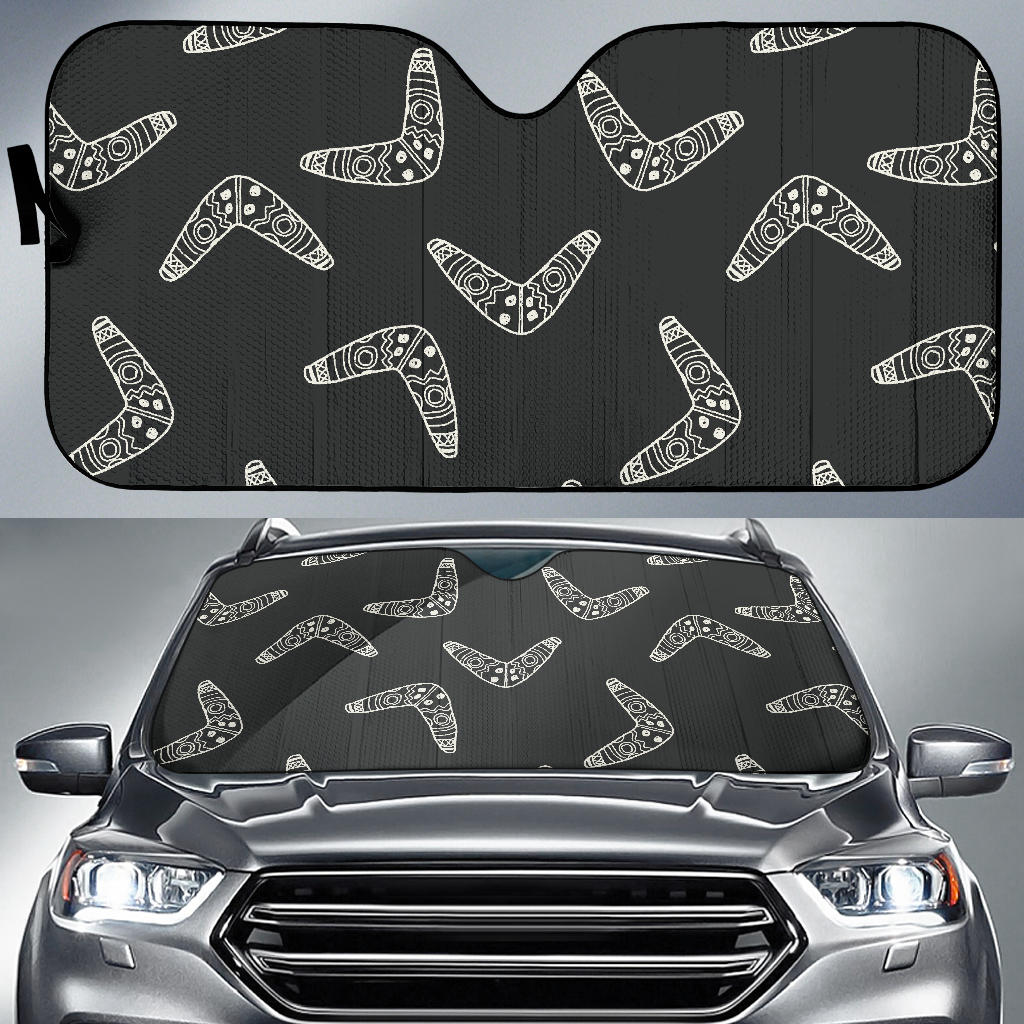 Hand Drawn Boomerang Australian Aboriginal Ornament Car Sun Shade