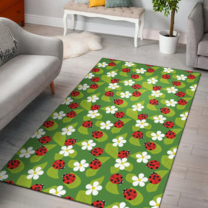 Ladybug Pattern Print Design 01 Area Rug