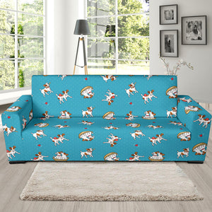 Jack Russel Pattern Print Design 03 Sofa Slipcover