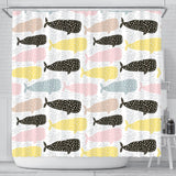 Whale Dot Pattern Shower Curtain Fulfilled In US