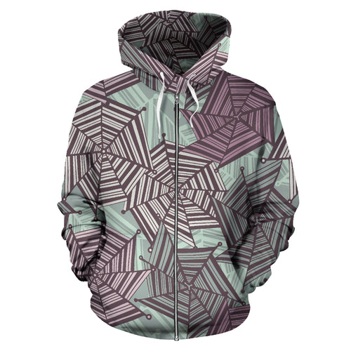 Spider Web Cobweb Design Color Pattern Zip Up Hoodie