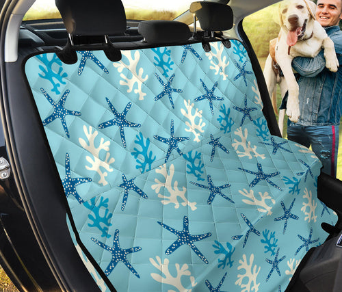 Blue Starfish Coral Reef Pattern Dog Car Seat Covers