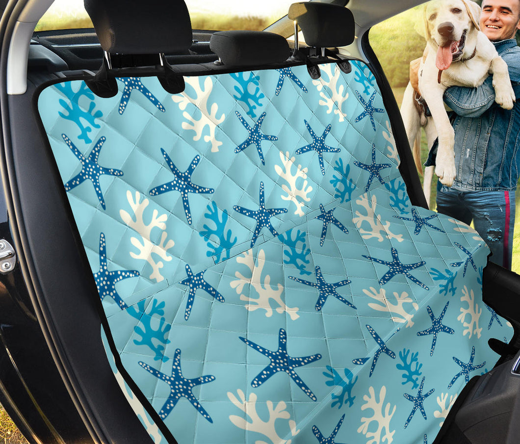 Blue Starfish Coral Reef Pattern Dog Car Seat Covers