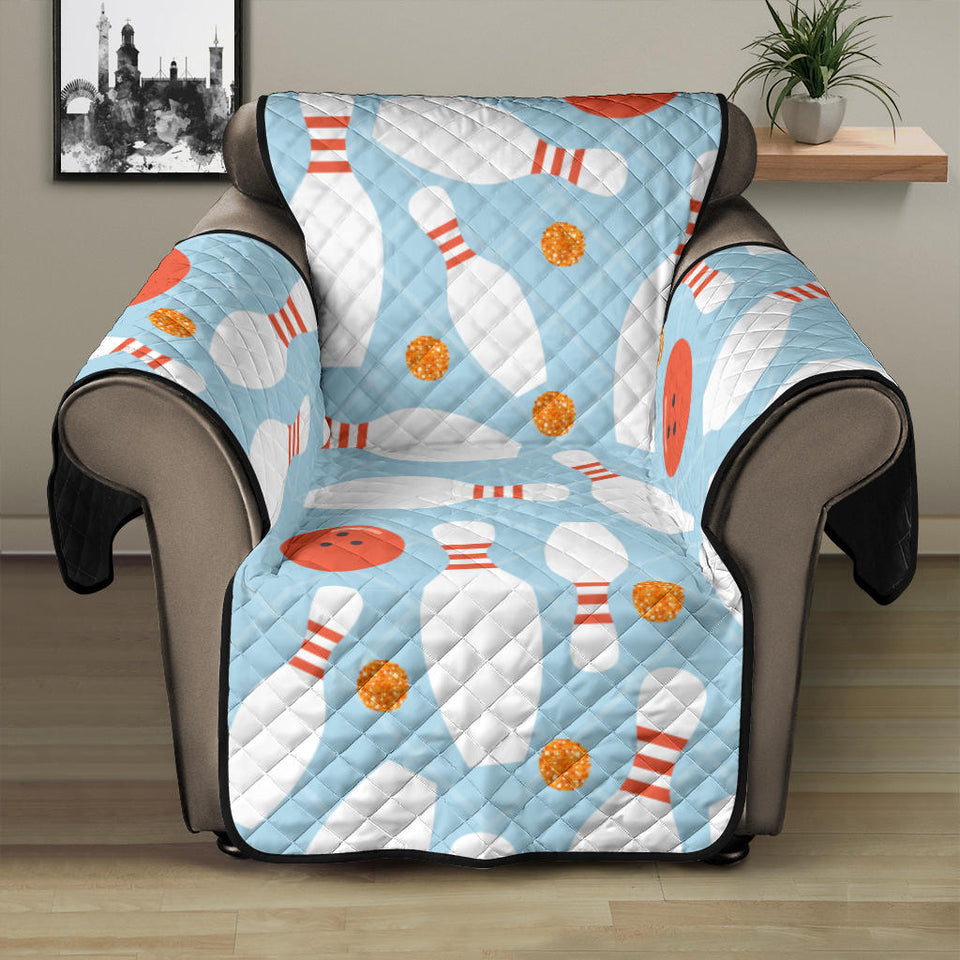 Bowling ball bowling pins blue blackground Recliner Cover Protector