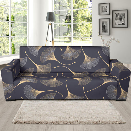 Gold Ginkgo Leaves Sofa Slipcover