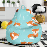 Fox Pattern Blue B Ackground Bean Bag Cover