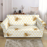 Bee Honeycomb Seamless Design Pattern Loveseat Couch Slipcover