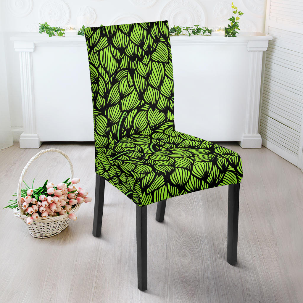 Green Hop Pattern Dining Chair Slipcover