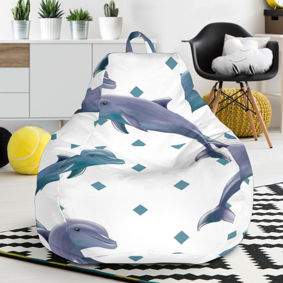 Dolphins Pattern Dotted Background Bean Bag Cover