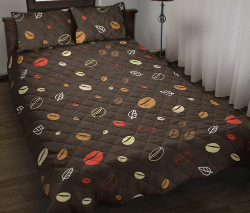 Coffee bean leave pattern Quilt Bed Set
