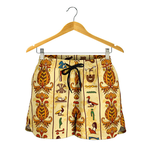 Egypt Hieroglyphics Pattern Print Design 04 Women Shorts