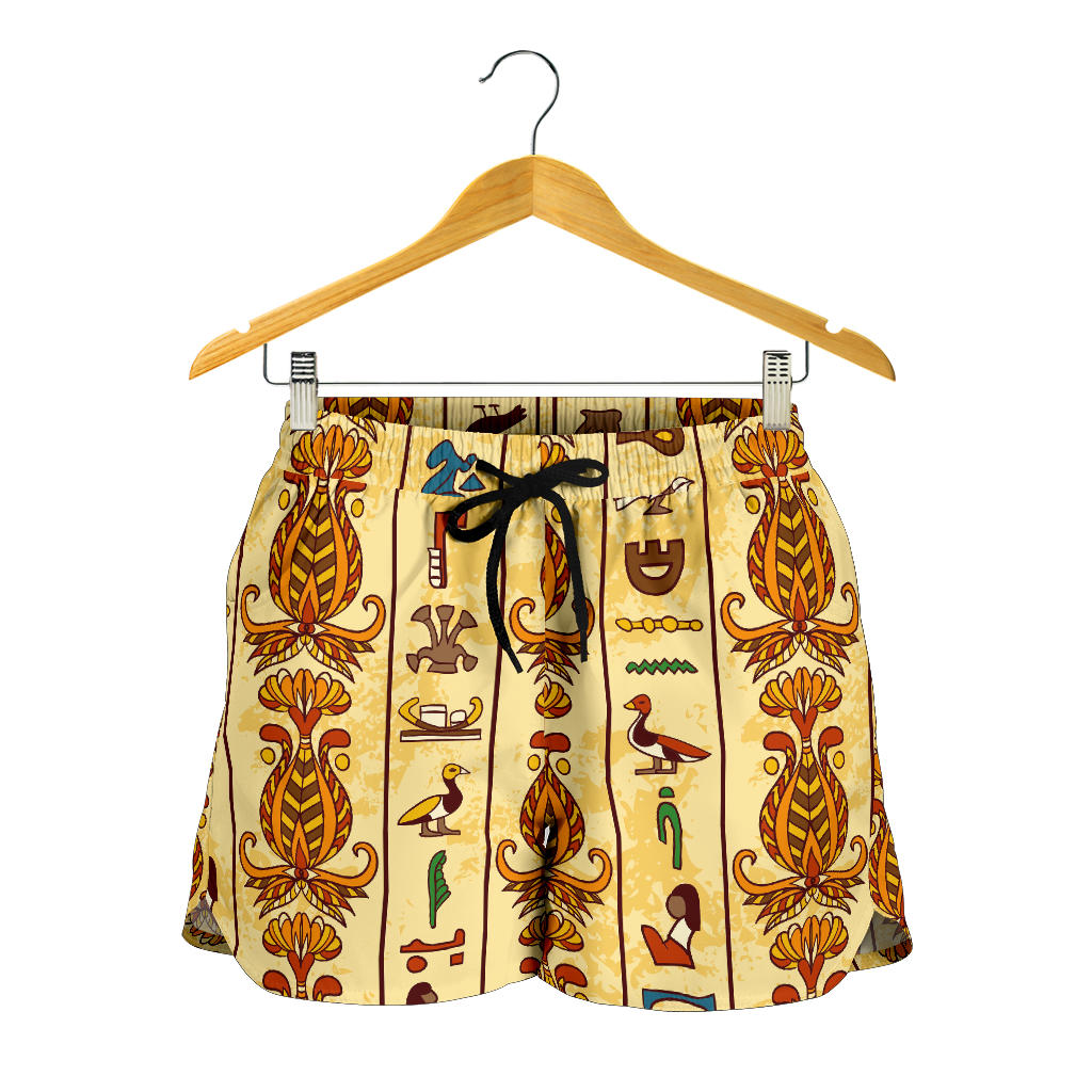 Egypt Hieroglyphics Pattern Print Design 04 Women Shorts