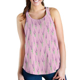 Lavender pattern pink background Women Racerback Tank Top